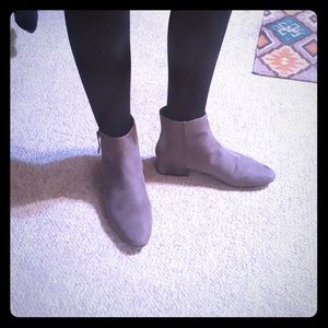 ZARA Grey Suede Ankle Boots